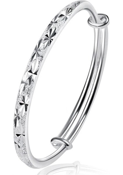 KUOFENG00139BASIT Moda Yuvarlak Tüp Yonca Çiçek Desenli Kadın Bilekliği (Yurt Dışından)