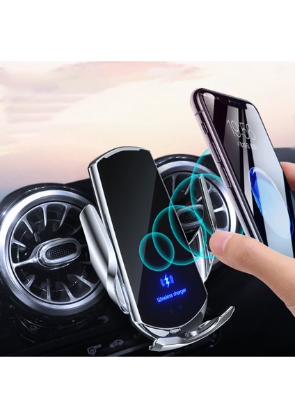 Q3 Hava Menfezi Klipsi Otomatik Algılamalı Cep Telefonu Tutucusu Araba 15W Kablosuz Şarj Cihazı Apple / Android / Type-C Manyetik Başlıklı-Siyah (Yurt Dışından) modelleri