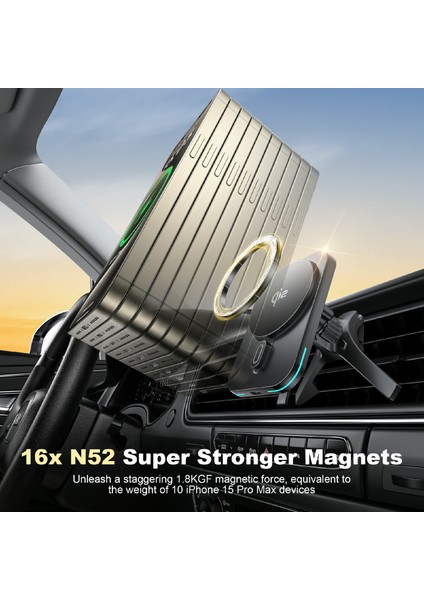 Wıwu CH-323 Qi2 Mago Kablosuz Araç Montaj Şarj Cihazı Araç Havalandırma Menfezi Telefon Tutucu Magsafe ile Uyumlu (Yurt Dışından) indirimleri