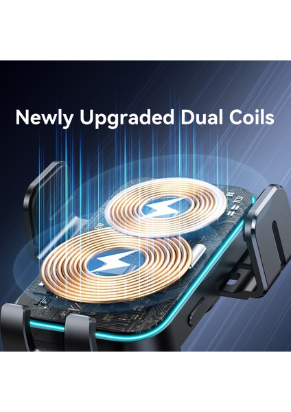 JOYROOM JR-ZS246S 15W Çift li Kablosuz Araç Şarj Cihazı LED Işıklı Telefon Tutucu (Yurt Dışından) fırsatları