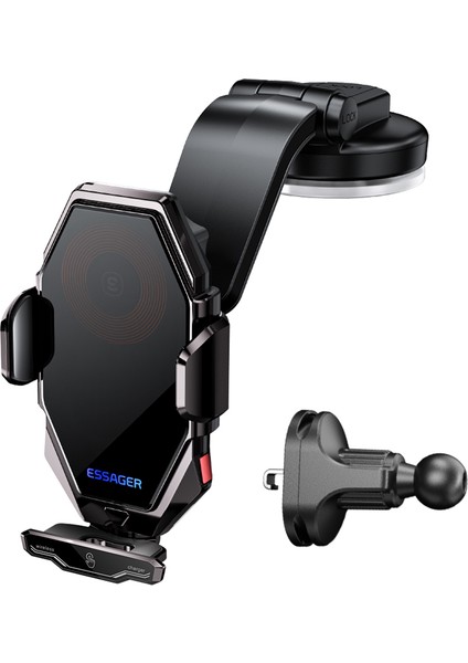 Essager 15W Kablosuz Şarjlı Araç Tutucu 360 Derece Dönebilen Gösterge Paneli Araç Şarj Cihazı Telefon Tutucu Otomatik Kilitleme Desteği (Yurt Dışından)