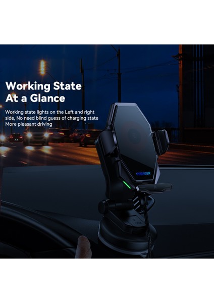 Essager 15W Kablosuz Şarjlı Araç Tutucu 360 Derece Dönebilen Gösterge Paneli Araç Şarj Cihazı Telefon Tutucu Otomatik Kilitleme Desteği (Yurt Dışından) modelleri