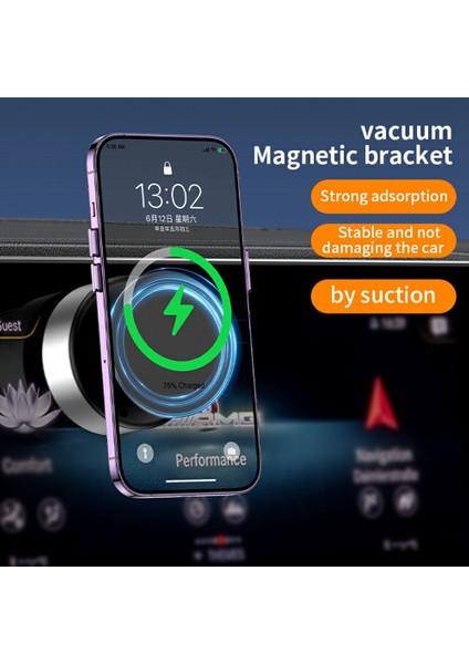 X11 Araç Telefonu Manyetik Tutucu 15W Kablosuz Şarjlı Vakumlu Emişli Döndürülebilir Navigasyon Standı-Gümüş (Yurt Dışından) fırsatları