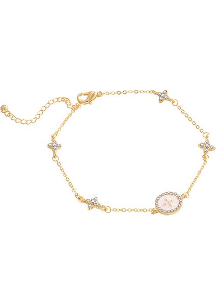 KUOFENG00119YENI Gümüş Çiçek Kelebek Kadın Bilekliği Zarif Moda (Yurt Dışından)