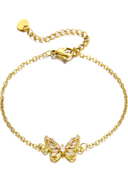 KUOFENG0017 Şık ve Sade Paslanmaz Çelik ve Altın Kadın Bilekliği (Yurt Dışından)