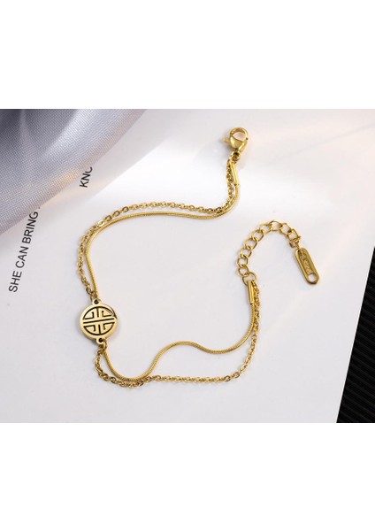 KUOFENG00135 Sade Retro Itmeli-Çekmeli Yuvarlak Tüp Ejderha ve Anka Kuşu Kadın Bileziği (Yurt Dışından) fiyatları