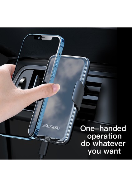 V8 15W Araç Havalandırma Menfezi Telefon Tutucu Kablosuz Şarj Cihazı Cep Telefonu Şarj Braketi-Gri (Yurt Dışından) modelleri