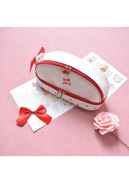 Sevimli Kız Kalp Çok Fonksiyonlu Çift Fermuarlı Kalem Çantası (Yurt Dışından) fiyatları