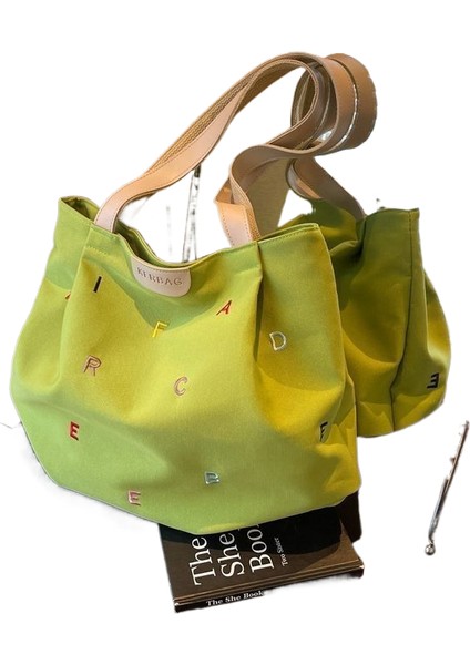 Öğrenci Harfli El Çantası, Tek Omuzlu Tote Çanta (Yurt Dışından)