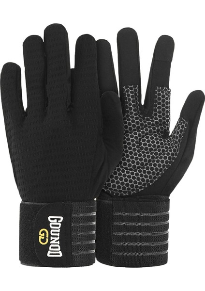 Gounod GL045 Tam Parmak Fitness Eldivenleri Nefes Alabilen Bilek Destekli Ağırlık Kaldırma Eldivenleri Beden S (Yurt Dışından)