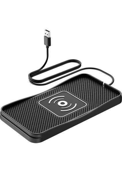 D3 20W Araç Kablosuz Şarj Cihazı 1 M Kablolu Hızlı Şarj Kaymaz Silikon Pedli Araçlar Için-Usb Girişi (Yurt Dışından)
