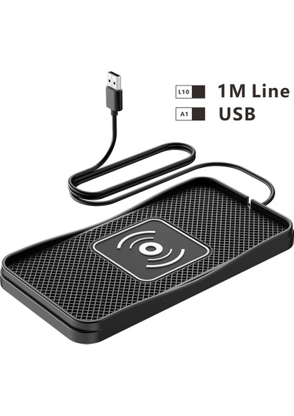 D3 20W Araç Kablosuz Şarj Cihazı 1 M Kablolu Hızlı Şarj Kaymaz Silikon Pedli Araçlar Için-Usb Girişi (Yurt Dışından) fiyatları