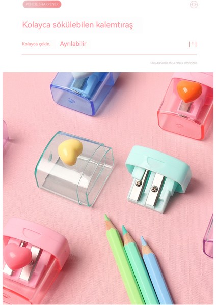 Aşk Döner Çift Delikli Kalemtıraş (Yurt Dışından) fiyatları