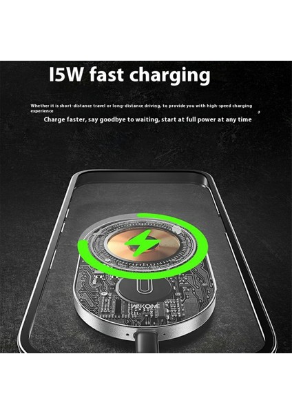 Wekome WP-U207 Kablosuz Araç Şarj Cihazı Tutucu Manyetik 15W Hızlı Şarj 360 Derece Dönebilen Havalandırma Menfezi Tutucu-Beyaz (Yurt Dışından) modelleri