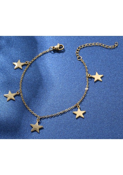 KUOFENG0001PASLANMAZ Çelik Altın Beş Köşeli Yıldız Kolye Ucu Bileklik (Yurt Dışından) fiyatları