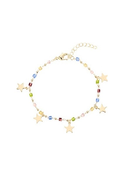 KUOFENG00136TAM Yıldızlı Yuvarlak Tüp Itmeli-Çekmeli Gümüş Bileklik Klasik Çok Amaçlı (Yurt Dışından)