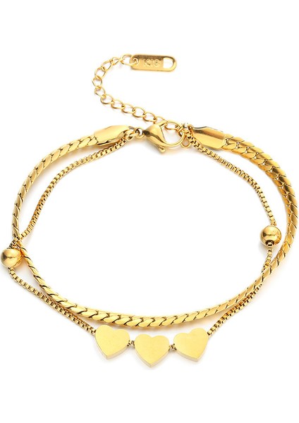 KUOFENG0078KADINLAR Için Sade ve Zarif Titanyum Çelik Yılan Kemiği Bileklik (Yurt Dışından)