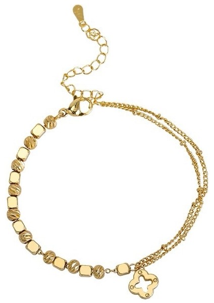 KUOFENG00110SADE, Çok Yönlü, Tam Daire Kalpli, Iki Renkli Kadın Bileziği (Yurt Dışından)