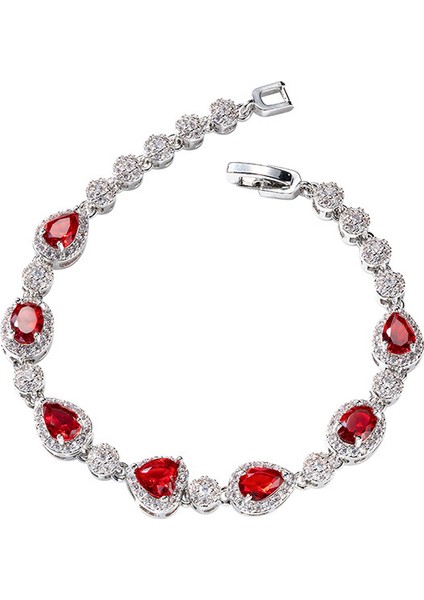 KUOFENG00163SADE ve Doğal Mikro-Set Zirkon Dört Yapraklı Çiçek Kadın Bilekliği (Yurt Dışından)