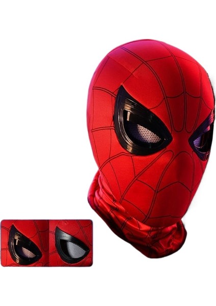 Çene kontrollü, hareketli gözlü, yanıp sönen (kırmızı) örümcek maskesi cosplay yanıp sönen maske (36X18CM) (Yurt Dışından)