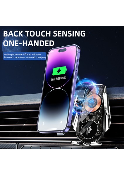 Q8 Creative Kablosuz Araç Şarj Cihazı Tutucu Akıllı Kızılötesi Indüksiyon Otomatik Kelepçeli Araç Telefon Şarj Cihazı Tutucu-Siyah (Yurt Dışından) fiyatları