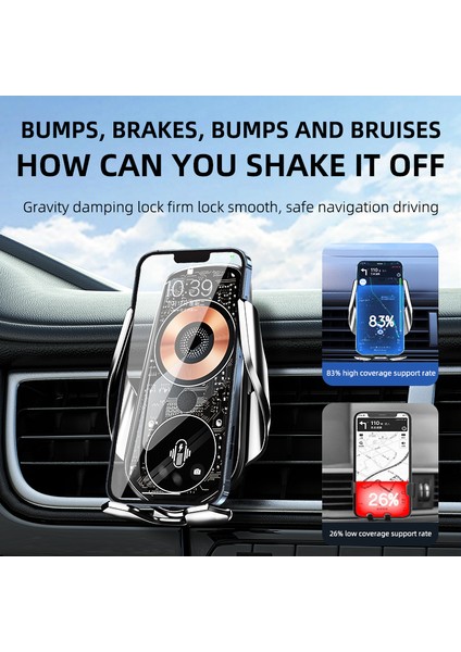 Q8 Creative Kablosuz Araç Şarj Cihazı Tutucu Akıllı Kızılötesi Indüksiyon Otomatik Kelepçeli Araç Telefon Şarj Cihazı Tutucu-Siyah (Yurt Dışından) modelleri