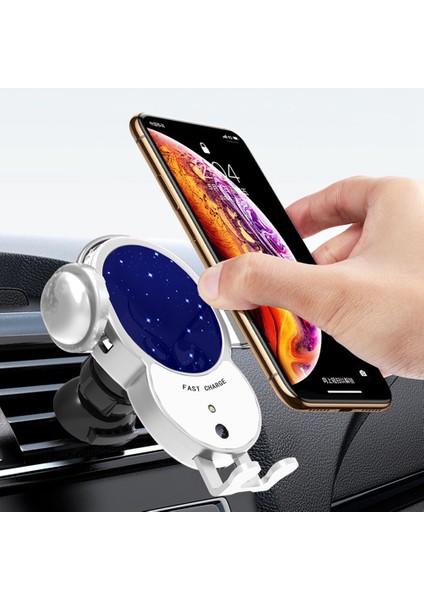 Astronot Tasarım Araba Hava Çıkışı Klipsi Otomatik Kelepçeli 10W Kablosuz Şarj Cihazı Telefon Braketi (Yurt Dışından) fiyatları