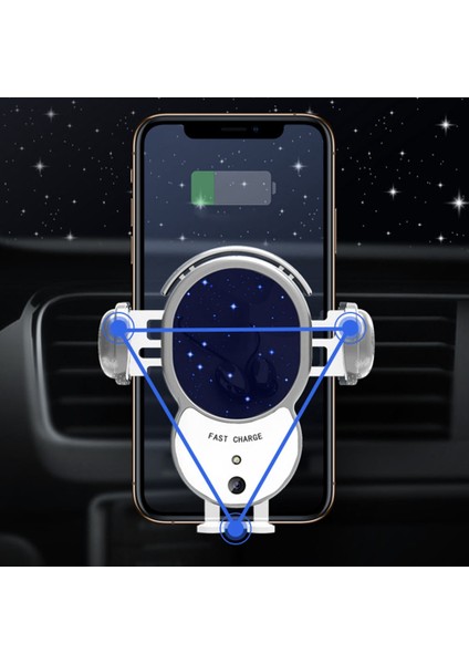 Astronot Tasarım Araba Hava Çıkışı Klipsi Otomatik Kelepçeli 10W Kablosuz Şarj Cihazı Telefon Braketi (Yurt Dışından) fırsatları
