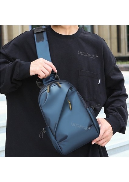 Lıcorıce Erkek Göğüs Çantası, Sade ve Dayanıklı Omuz Çantası, Günlük Seyahat ve Iş Yeri Için Taşınabilir Çapraz Çanta (Yurt Dışından) indirimleri