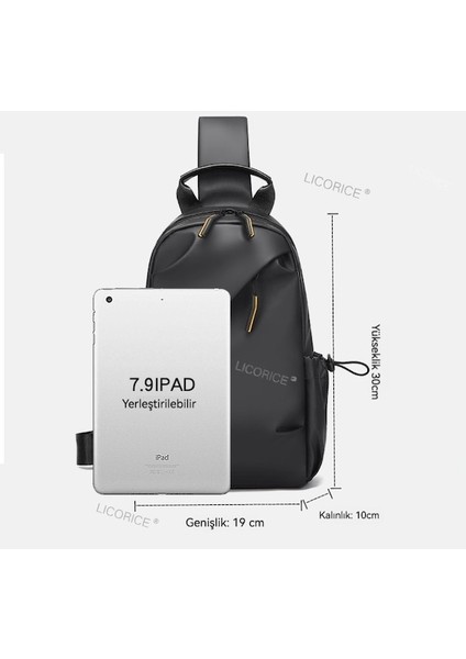 Lıcorıce Erkek Göğüs Çantası, Sade ve Dayanıklı Omuz Çantası, Günlük Seyahat ve Iş Yeri Için Taşınabilir Çapraz Çanta (Yurt Dışından) modelleri