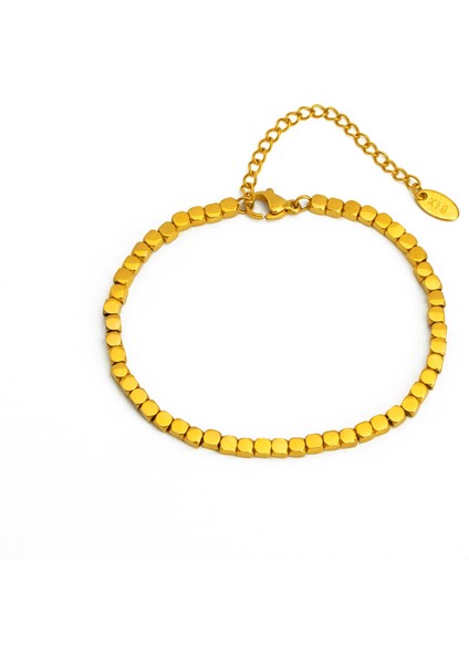 KUOFENG0030YAPAY Kaplan Gözü Volkanik Taşlı Boncuklu Kadın Bilekliği (Yurt Dışından)