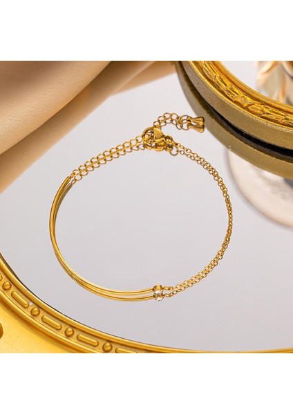 KUOFENG0038BASIT Bükülmüş Ip Ince Zincir Fiyonklu Kadın Bileziği (Yurt Dışından) fiyatları