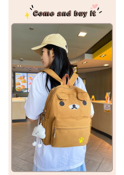 Yeni Yüksek Değerli Kanvas Sırt Çantası Kahverengi Ayı Çok Yönlü Öğrenci Okul Çantası (Yurt Dışından) modelleri