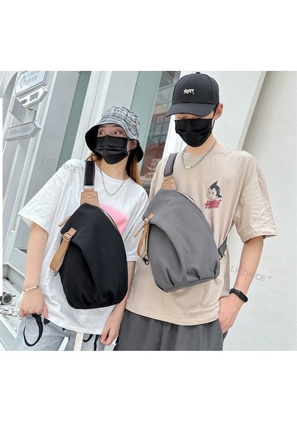 Lıcorıce Büyük Kapasiteli Kanvas Tek Omuz Çapraz Çapraz Sürüş Çantası (Yurt Dışından) fırsatları