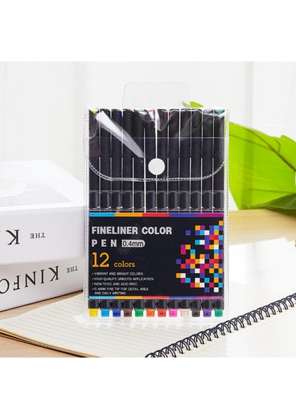 12 Renk 0.4mm Renkli Kalem, Suluboya Kontur Kalem, Çok Amaçlı, Işaretleme, Çizim (Yurt Dışından) fiyatları