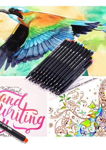 12 Renk 0.4mm Renkli Kalem, Suluboya Kontur Kalem, Çok Amaçlı, Işaretleme, Çizim (Yurt Dışından) indirimleri