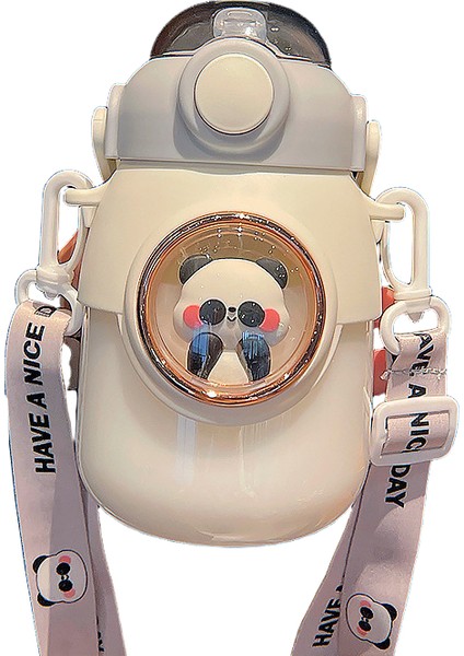 820ML Büyük Kapasiteli Çocuk Su Isıtıcısı Pipet Bardak ve Omuz Askısı ile (Yurt Dışından)