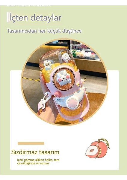 820ML Büyük Kapasiteli Çocuk Su Isıtıcısı Pipet Bardak ve Omuz Askısı ile (Yurt Dışından) indirimleri