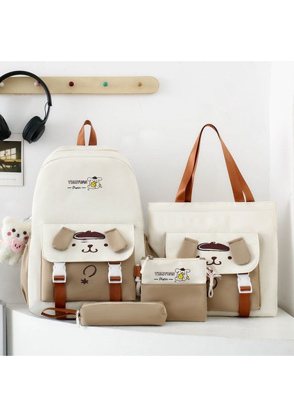 Çizgi Film Sevimli Öğrenci Dört Parçalı Okul Çantası Büyük Kapasiteli Kız Sırt (Yurt Dışından) fırsatları