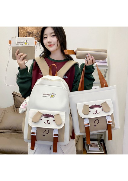 Çizgi Film Sevimli Öğrenci Dört Parçalı Okul Çantası Büyük Kapasiteli Kız Sırt (Yurt Dışından) indirimleri