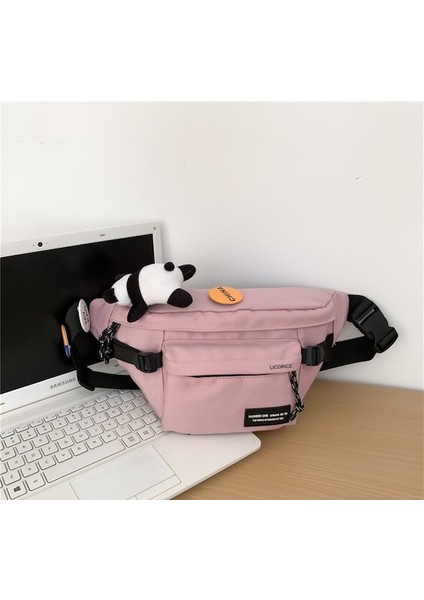 Lıcorıce Erkek Rahat Tek Omuz Sırt Çantası Crossbody Çanta Spor Vahşi Küçük Bel Çantası (Yurt Dışından)