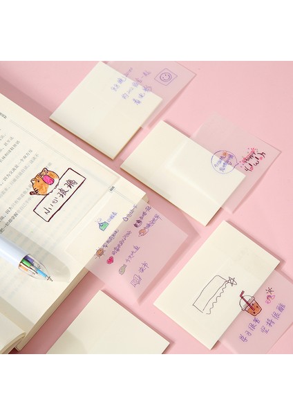 Şeffaf Post-It Notlar, Öğrenci Not Çıkartmaları, Yırtılabilir ve N Kez Yapıştırılabilir (Yurt Dışından) modelleri