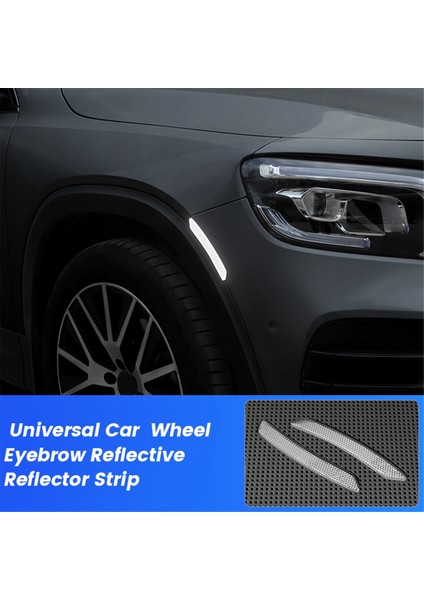 2 Adet Araba Tekerleği Kaş Yansıtıcı Sticker Trim Evrensel B (Yurt Dışından)