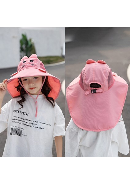 Çocuklar Için Boyun Kapaklı Sevimli Güneş Şapkası (Yurt Dışından)