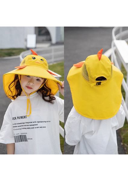 Çocuklar Için Boyun Kapaklı Sevimli Güneş Şapkası (Yurt Dışından)