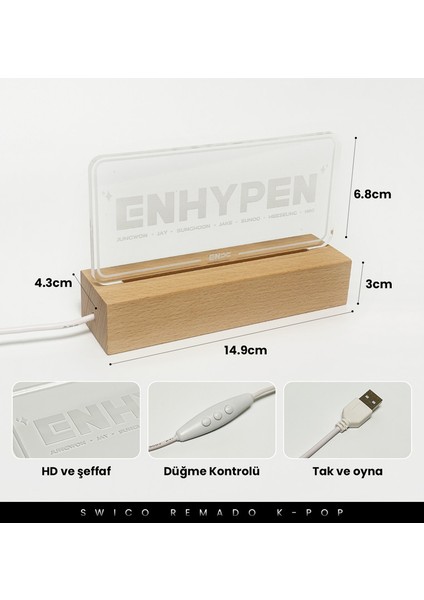 Kpop Enhypen Temalı Gece Lambası (Yurt Dışından) fırsatları