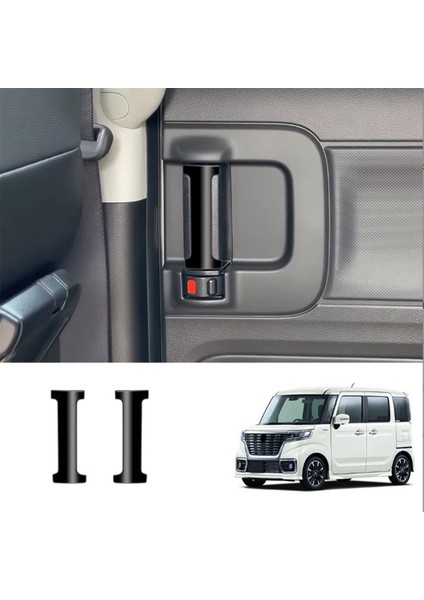 Orta Kapı Iç Kulp Düğmesi Süsleme Stickerı Parlak Siyah (Yurt Dışından)