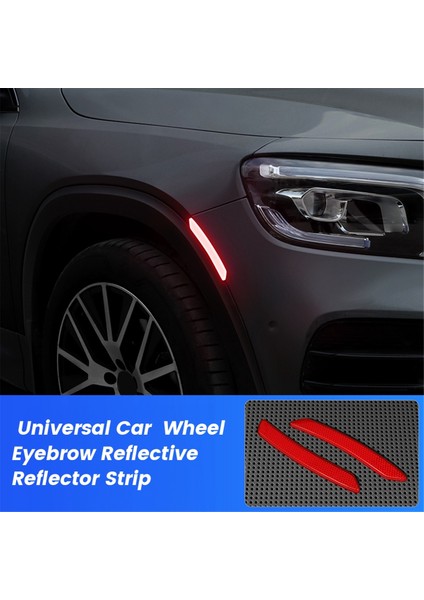 2 Adet Araba Tekerleği Kaş Yansıtıcı Sticker Trim Evrensel A (Yurt Dışından)