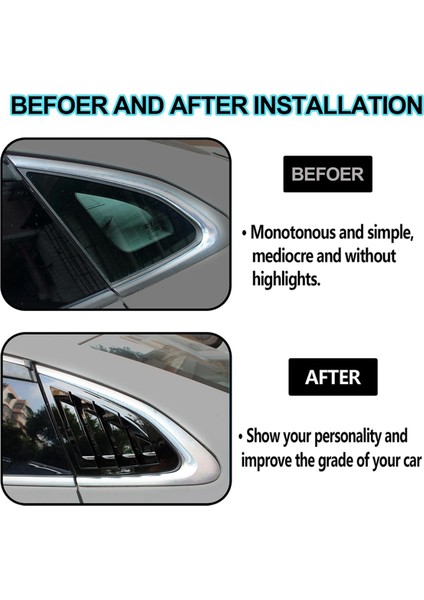 Araba Pencere Panjuru Yan Havalandırma Kaplaması Parlak Siyah Için (Yurt Dışından) modelleri