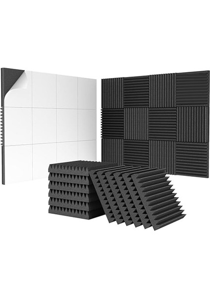 24 Adet 2X12X12IN Kendinden Yapışkanlı Akustik Köpük Paneller, Ev ve Stüdyo Için (Yurt Dışından)